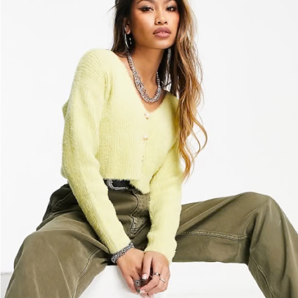 Bershka Light Yellow Cardigan